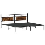 vidaXL Cadre de lit sans matelas chêne fumé 193x201 cm bois ingénierie