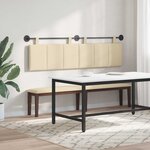 vidaXL Tête de lit suspendue Crème Tissu
