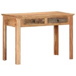 Bureau table poste de travail meuble d'ordinateur informatique étude 110 x 50 x 75 cm bois de récupération massif brun 02_0023368