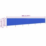 vidaXL Paravent 6 panneaux Tissu 800 x 120 cm Bleu azuré