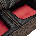 vidaXL Ensemble de canapé de jardin 5 Pièces Beige Rouge 55 x 55 x 37 cm