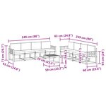 vidaXL Ensemble de canapés d'extérieur 9 pc Blanc et crème