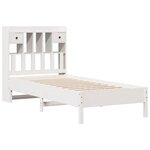 vidaXL Lit bibliothèque sans matelas blanc 75x190cm bois de pin massif