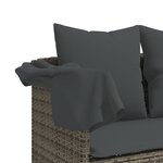 vidaXL Chaise longue avec coussins gris résine tressée