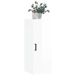 vidaXL Armoire murale blanc brillant 34 5x34x90 cm