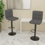 vidaXL Tabourets de bar lot de 2 gris foncé tissu