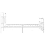 vidaXL Cadre de lit métal sans matelas et pied de lit blanc 135x190 cm