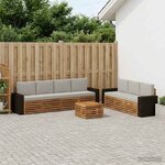 vidaXL Ensembles de canapés avec coussin 8 Pièces Bois d'Acacia Massif