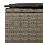 vidaXL Salon de jardin avec coussins 3 Pièces gris résine tressée