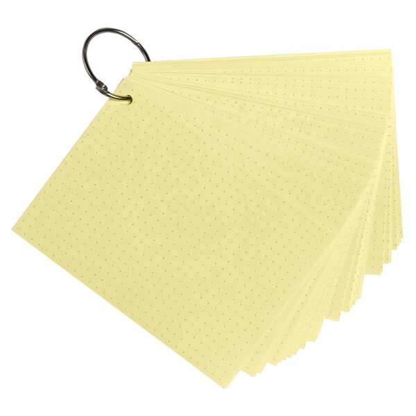 Paquet De 50 Flashcards Sous Film + Anneau - Bristol Dots Perforé - Format A6 - Jaune - Exacompta