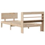 vidaXL Cadre de lit avec tête de lit 90x190 cm bois de pin massif