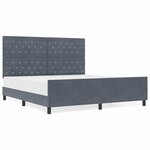 vidaXL Cadre de lit avec tête de lit Gris foncé 180 x 200 cm Velours