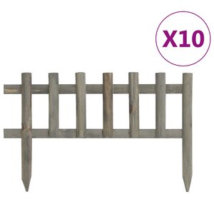 vidaXL Bordure de jardin 10 Pièces Bois de sapin 4 4 m