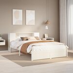 vidaXL Lit bibliothèque sans matelas blanc 150x200 cm bois pin massif
