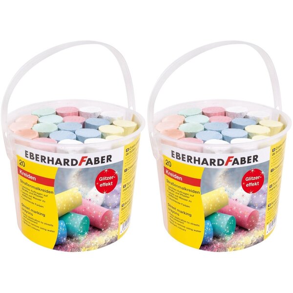 Faber-Castell 526520 526520 - Lot de 2 articles Eberhard Faber - Craies de rue avec seaux