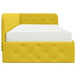 vidaXL Cadre de lit d'angle avec matelas Jaune 90 x 190 cm Velours
