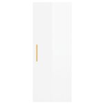 vidaXL Buffet haut Blanc brillant 34 5x34x180 cm Bois d'ingénierie