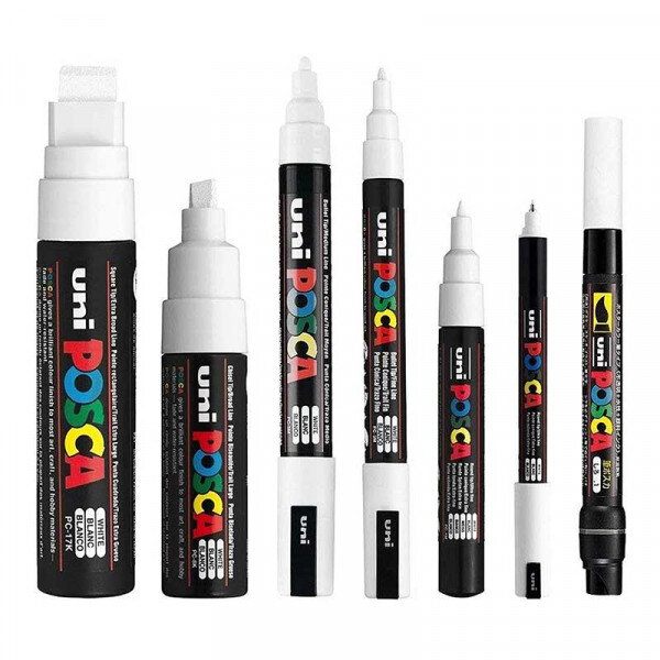 Lot de 7 marqueurs posca blanc