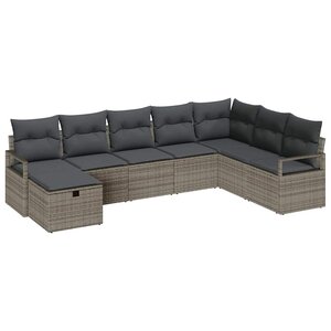 vidaXL Ensemble de canapé de jardin 8 Pièces Gris 287 x 177 x 85 cm