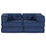 Poufs modulaires vidaXL 2 Pièces en tissu indigo