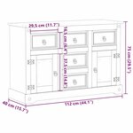 vidaXL Buffet Corona 112x40x75 cm bois massif de pin