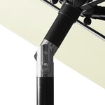 vidaXL Parasol de jardin à 3 niveaux avec mât en aluminium sable 3 m