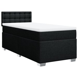 vidaXL Sommier à lattes de lit et matelas Noir 80x200 cm Tissu