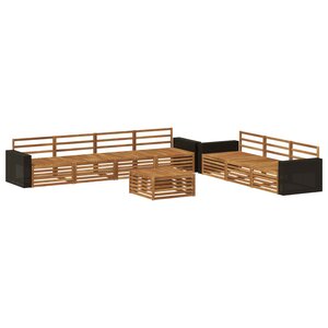 vidaXL Ensemble de canapés d'extérieur 8 Pièces Naturel 79 x 79 x 37 cm