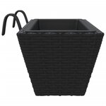 vidaXL Jardinières avec crochets 2 Pièces noir résine tressée