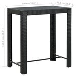 vidaXL Table de bar de jardin Noir 100x60 5x110 5 cm Résine tressée