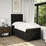 vidaXL Sommier à lattes de lit et matelas Noir 80x200 cm Tissu