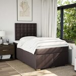 vidaXL Sommier à lattes de lit et matelas marron foncé 120x190cm tissu
