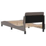 vidaXL Cadre de lit avec tête de lit Taupe 80x200 cm Tissu