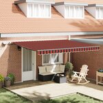 vidaXL Auvent rétractable manuel avec LED orange et marron 450x350 cm