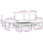 vidaXL Ensemble de canapé de jardin 5 Pièces Noir 70 x 70 x 32 cm