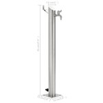vidaXL Colonne à eau de jardin ronde Acier inoxydable 95 cm