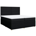 vidaXL Sommier à lattes de lit avec matelas Noir 200x200 cm Tissu