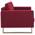 vidaXL Canapé à 3 places tissu rouge bordeaux