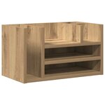 vidaXL Organiseur de bureau Chêne noir 44.5 x 24 x 25 cm