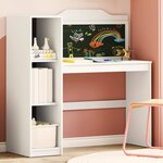 vidaXL Bureau tableau noir Blanc 120 x 45 x 118.5 cm Bois d'ingénierie