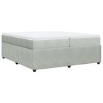 vidaXL Sommier à lattes de lit et matelas Gris clair 200x200cm Velours