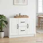 vidaXL Buffet Blanc brillant 89 x 34 5 x 57 cm Bois d'ingénierie