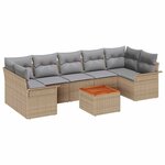 vidaXL Ensemble de canapé de jardin 8 Pièces Beige Poly rotin