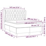 vidaXL Sommier à lattes de lit avec matelas Gris foncé 140x200cm Tissu