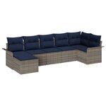 vidaXL Ensemble de canapé de jardin 7 Pièces Gris clair Poly rotin