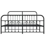 vidaXL Cadre de lit métal avec tête de lit/pied de lit noir 183x213 cm