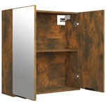 vidaXL Armoire à miroir de salle de bain Chêne fumé 64x20x67 cm