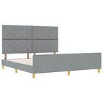 vidaXL Cadre de lit avec tête de lit Gris clair 180 x 200 cm tissu