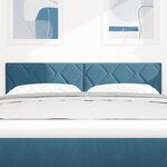 vidaXL Tête de lit LED Bleu Foncé Ensemble de 2 Bleu Foncé Tissu  Bois
