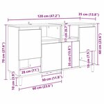 vidaXL Buffets 2 Pièces Chêne noir 60 x 35 x 70 cm Bois d'ingénierie